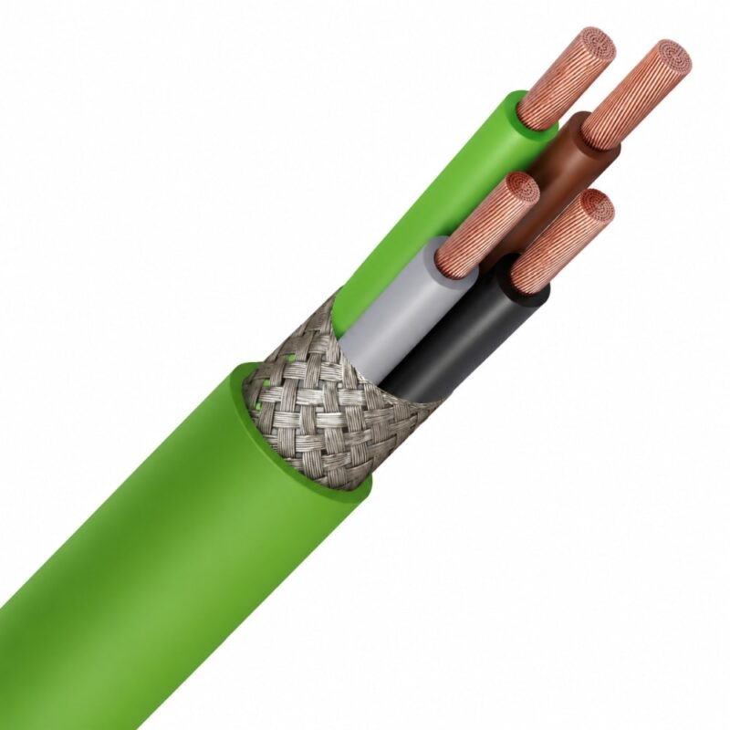 SPECIALE KABEL LIHCH LS0H groen afgeschermd Cca s1d2a1