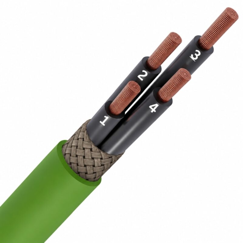SPECIALE KABEL LIHCH LS0H groen afgeschermd Cca s1d2a1