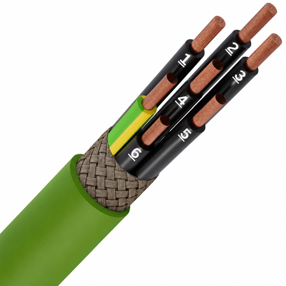 SPECIALE KABEL LIHCH LS0H groen afgeschermd Cca s1d2a1