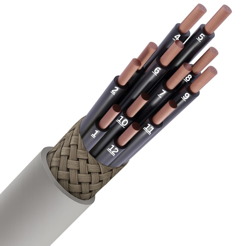 SPECIALE KABEL LIYCY PVC afgeschermd grijs genummerd Cca s3d2a3 12X1mm² LIYCY12X1-0Z-CCA B 1000