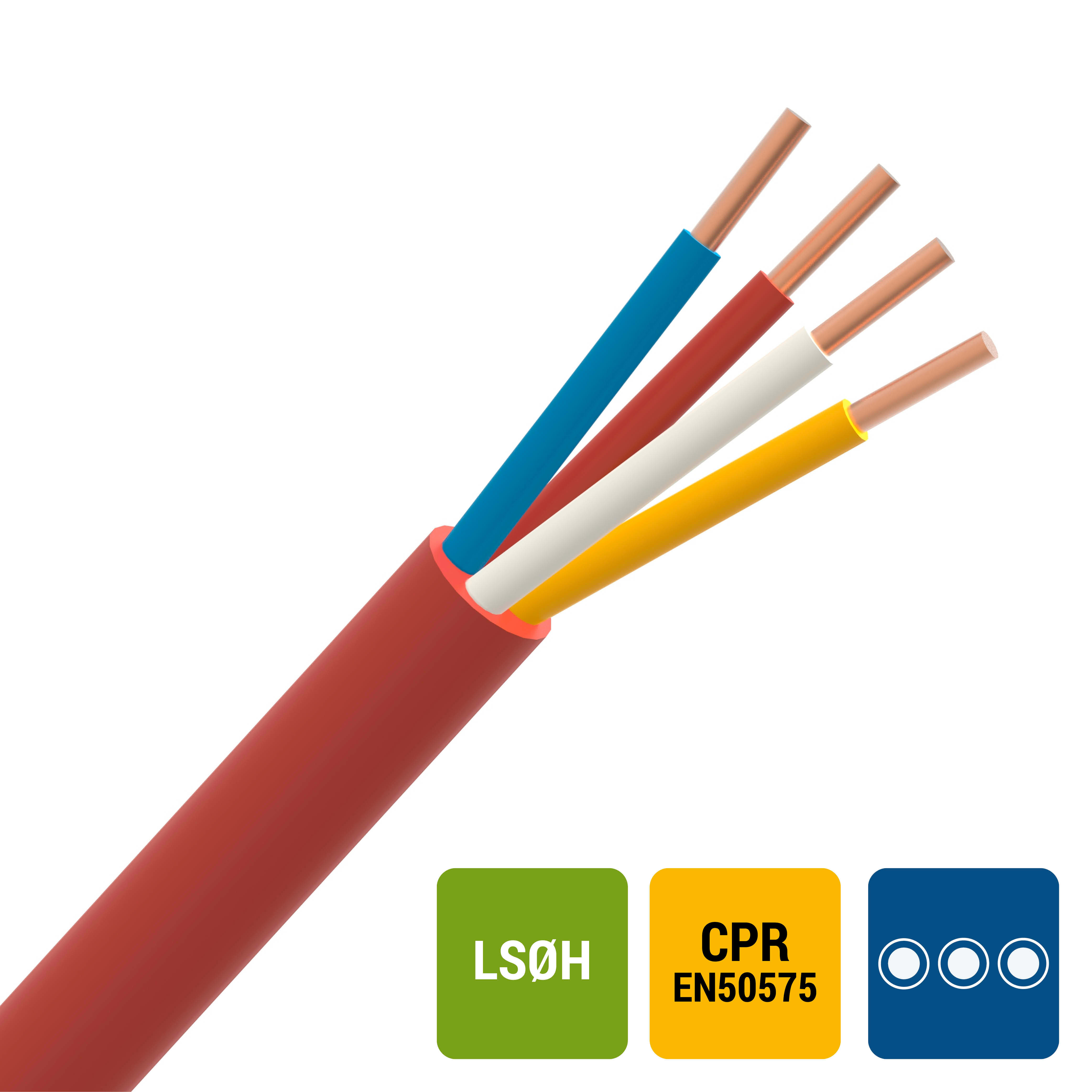SPECIALE KABEL SGG signalisatiekabel LS0H binnen 150V Cca s1d2a1 rood 4X0