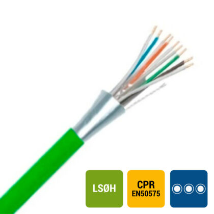 SPECIALE KABEL TGGF telefonie LS0H globaal afgeschermd binnen 150V Cca s1d2a1 groen 4X2X0