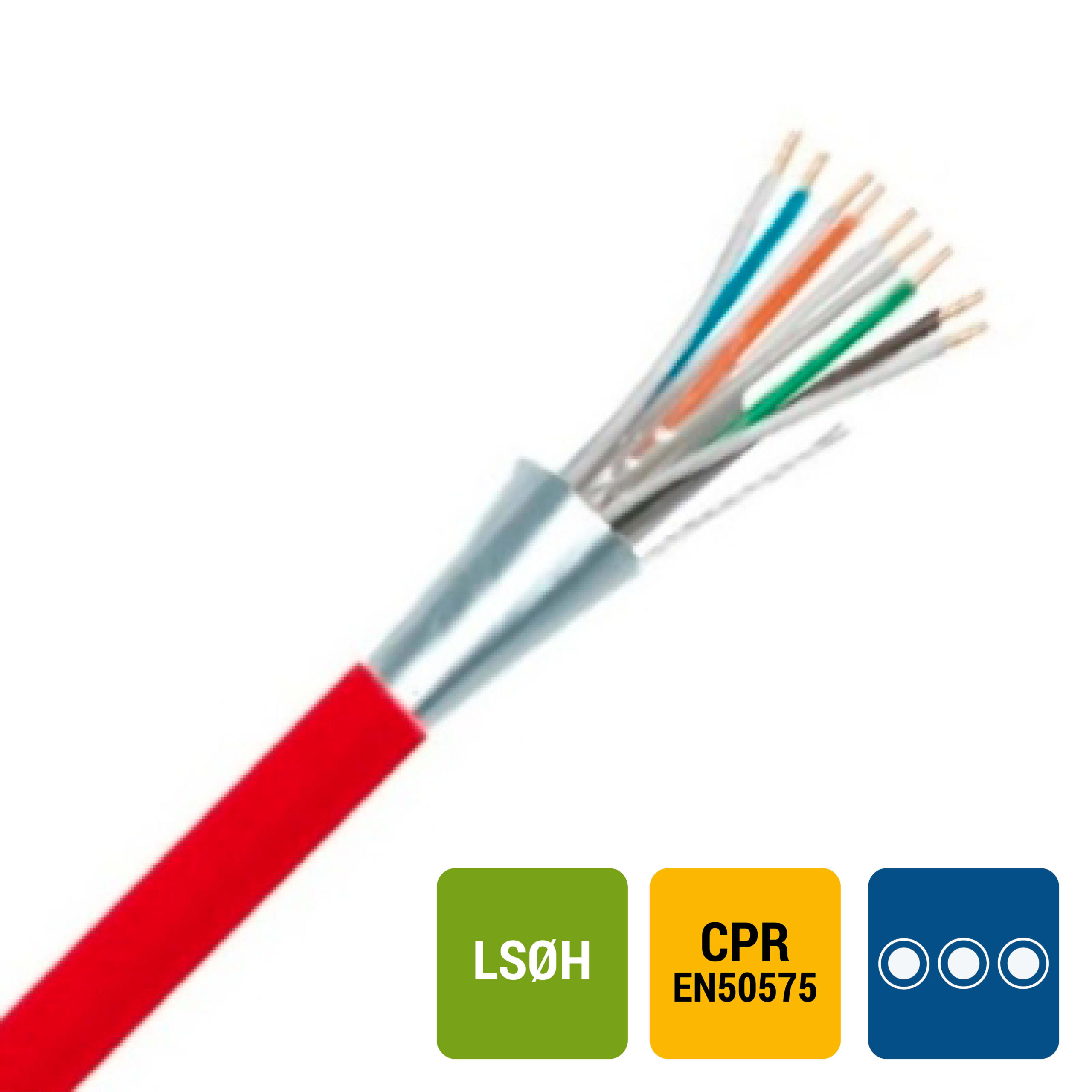 SPECIALE KABEL TGGF telefonie LS0H globaal afgeschermd binnen 150V Cca s1d2a1 rood 4X2X0