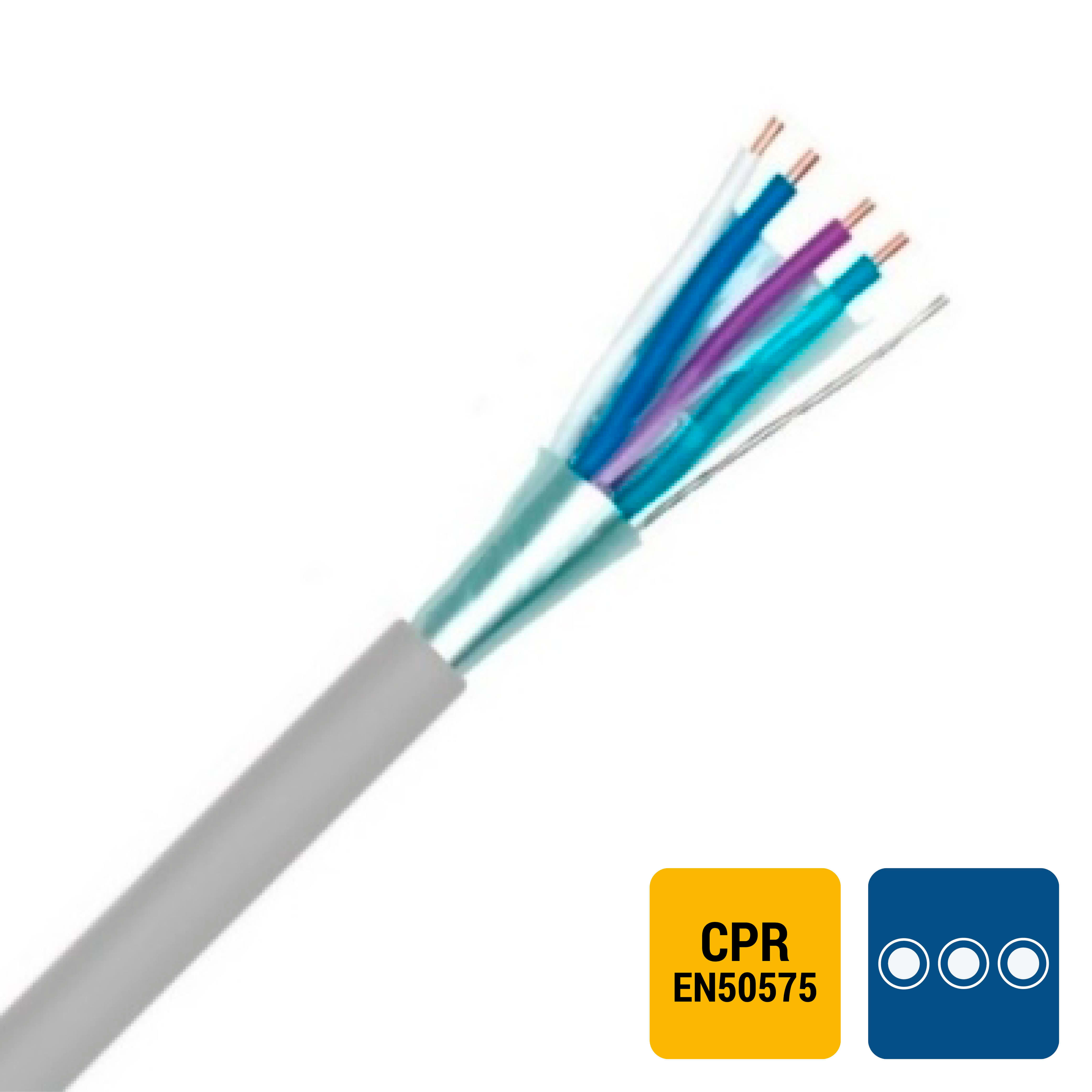 SPECIALE KABEL TVVF telefonie PVC globaal afgeschermd binnen 150V Cca s3d2a3 grijs 1X4X0