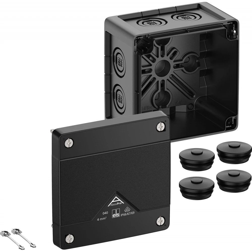 SPELSBERG Abox Pro 040-L - Aftakdoos IP69/IK09 zwart leeg 4²
