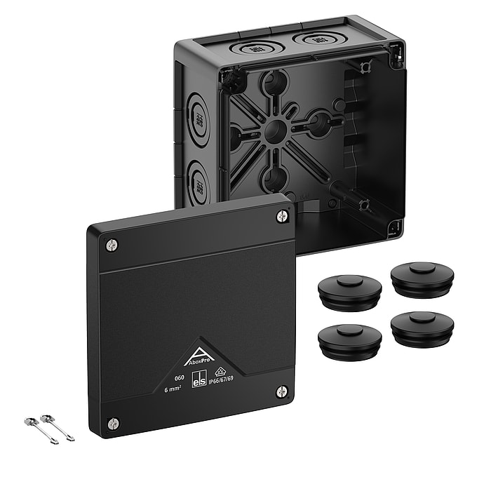 SPELSBERG Abox Pro 060-L/sw - Aftakdoos IP69/IK09 zwart leeg 6²