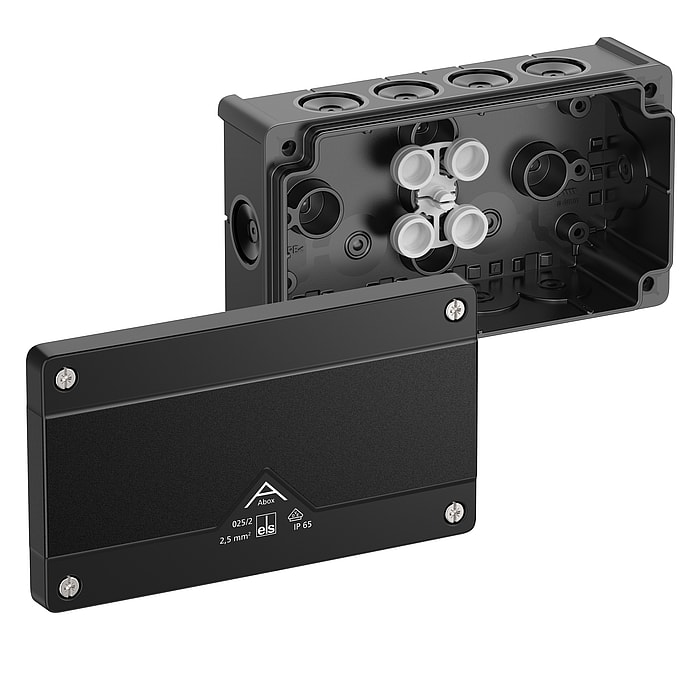 SPELSBERG Abox 025/2-L/sw -Aftakdoos IP66/IK07 dubbele B zwart leeg 2