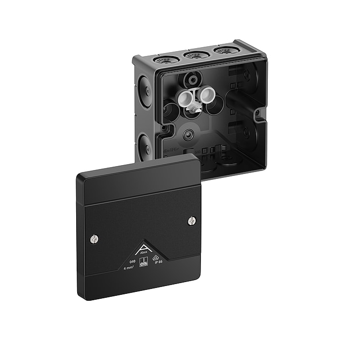 SPELSBERG Abox 040-L/sw - Aftakdoos IP66/IK07 zwart leeg 4² L102 x B102 x H57 mm 80400001