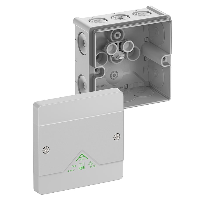 SPELSBERG Abox 040-L - Aftakdoos IP66/IK07 grijs leeg 4² L102 x B102 x H57 mm 80440001