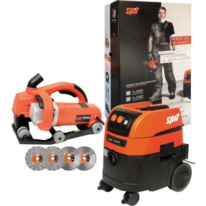 SPIT D90 SLEUVENZAAG + AC1630P STOFZUIGER + 2X XTREME UNIVERSAL + 2X XTREME CONCRETE 695981