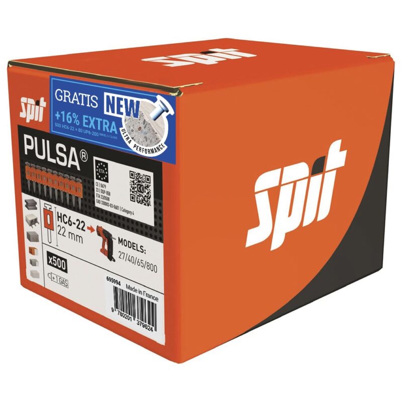SPIT Pulsa doos 500 nagels HC 6/22+ 80 nagels UP6/22 gratis 695994