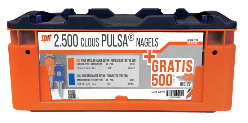 SPIT 1500 HC6-22 nagels en 500 UP6-22 nagels met gratis 500 HC6-22 nagels 695995