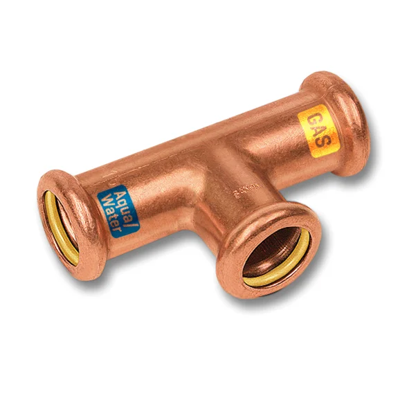 Sanha Persverloop-T koper 28x15x28mm FFF gas / (drink)water Sanha HydroGas 114130281528