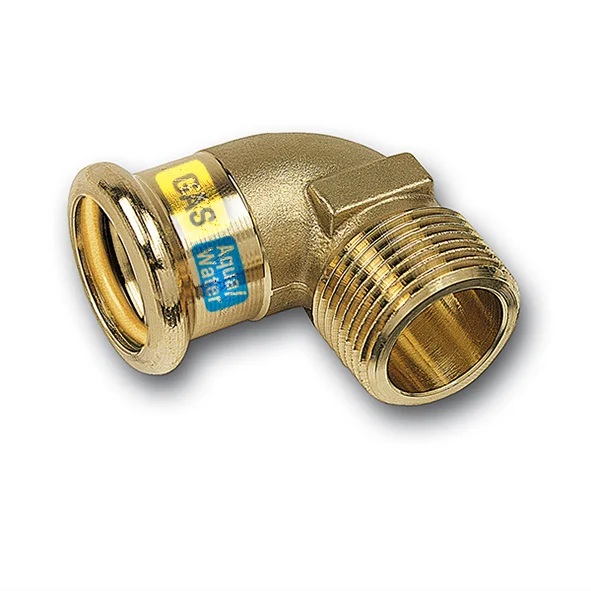 Sanha Persovergangsknie brons 28mm x 1" M 90° gas / (drink)water Sanha HydroGas 115092281