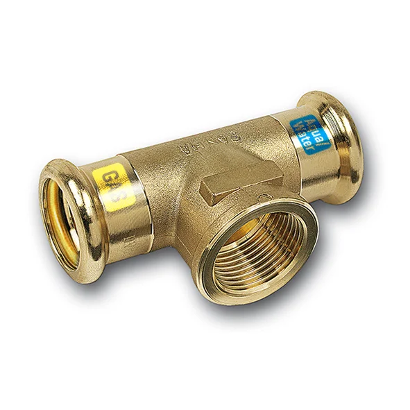 Sanha Persovergangs-T-stuk brons 35 x 1/2" x 35F gas / (drink)water Sanha HydroGas 1151303512
