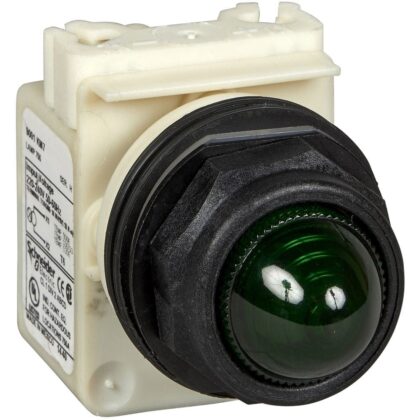 Schneider Automation achthoekig controlelampje Ø 30 - IP 66 - groen - lamp BA 9s - 230 V - kabelsch. 9001SKP7G9