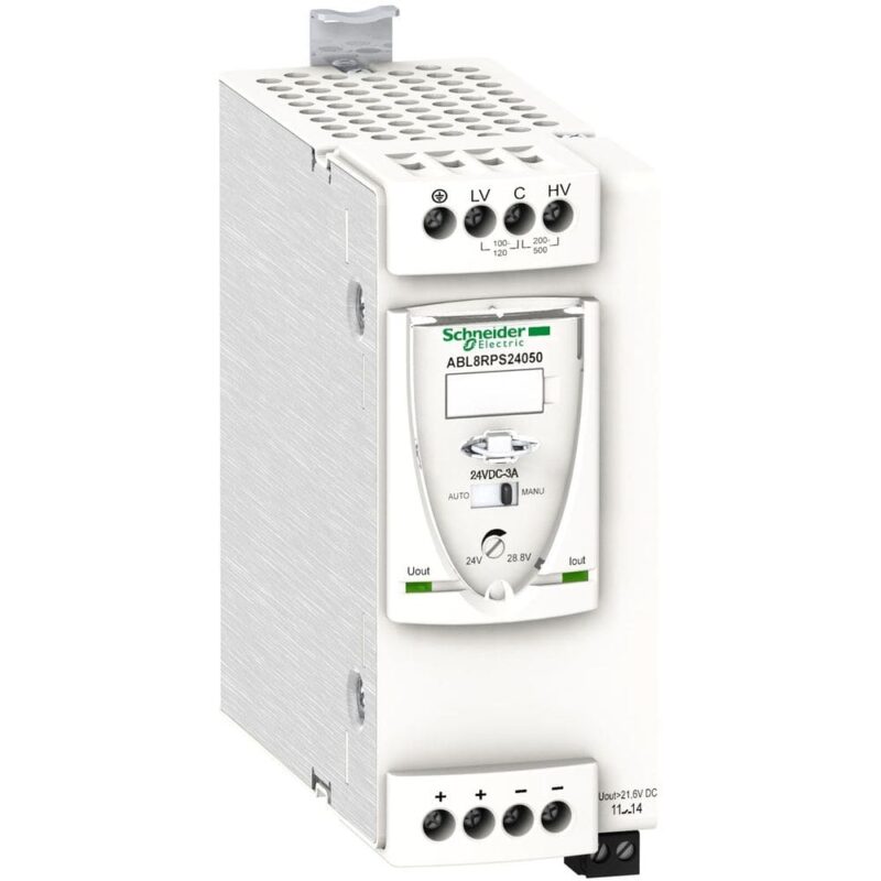 Schneider Automation gestabiliseerde schakelende voeding - 1- of 2-fase - 200..500 V - 24 V - 5 A ABL8RPS24050