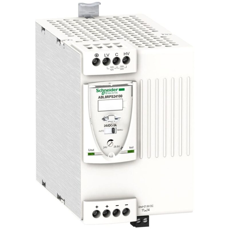 Schneider Automation gestabiliseerde schakelende voeding - 1- of 2-fase - 200..500 V - 24 V - 10 A ABL8RPS24100