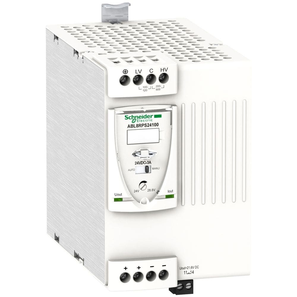 Schneider Automation gestabiliseerde schakelende voeding - 1- of 2-fase - 200..500 V - 24 V - 10 A ABL8RPS24100