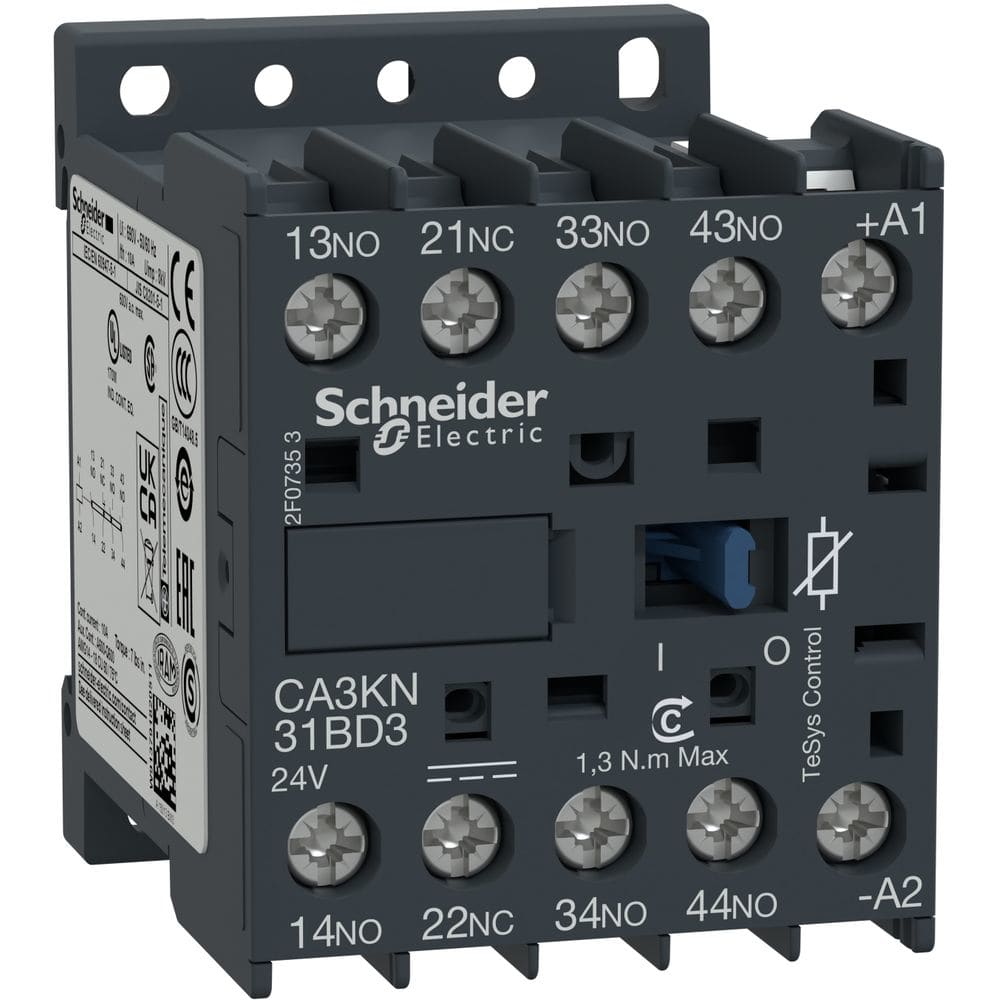 Schneider Automation contactor CA3-K - 3 NO + 1 NC - direct contact - 10 A - 60 V DC CA3KN31ND3