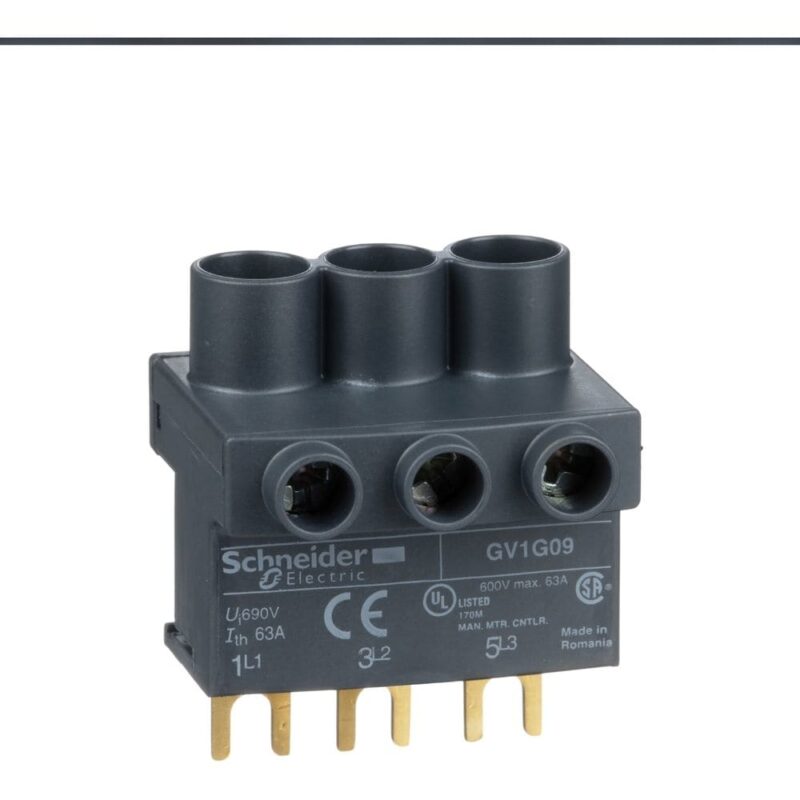 Schneider Automation klemmenblok - voor voeding van een of meer 3P GV2-rails van bovenaf GV1G09