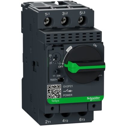Schneider Automation motorbeveiligingsschakelaar GV2P - 17..23 A - 3P 3d - therm-magnetisch GV2P21