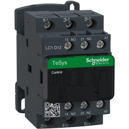 Schneider Automation Contactor 12A AC-3 - 3P 1NO 1NC - 110V AC 50...60Hz LC1D12F7