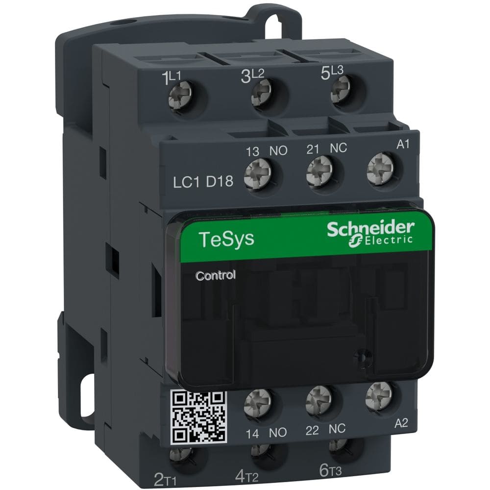 Schneider Automation Contactor 18A AC-3 - 3P 1NO 1NC - 24V AC 50...60Hz LC1D18B7