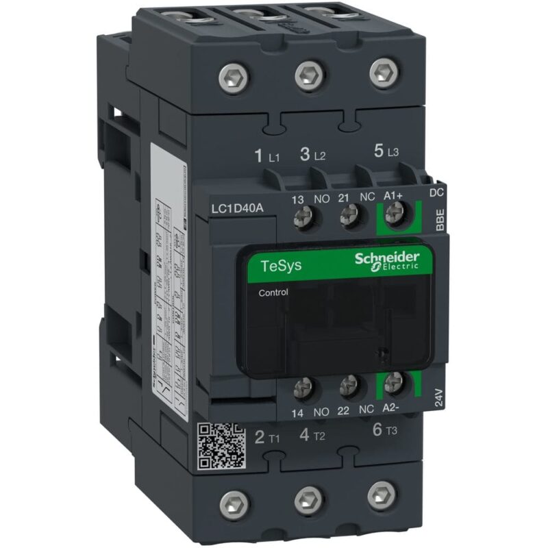 Schneider Automation Contactor 40A AC-3 3P 24VDC EverLink TeSys Deca LC1D40ABBE
