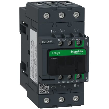 Schneider Automation Contactor 65A AC-3 3P 24VDC EverLink TeSys Deca LC1D65ABBE