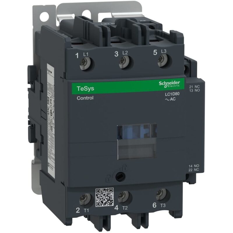 Schneider Automation Contactor 80A AC-3 - 3P 1NO 1NC - 24V AC 50...60Hz LC1D80B7