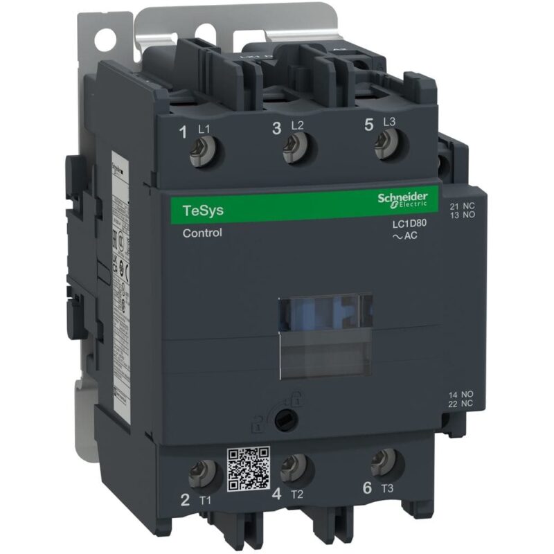 Schneider Automation Contactor 80A AC-3 - 3P 1NO 1NC - 230V AC 50...60Hz LC1D80P7
