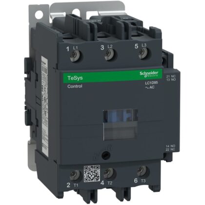 Schneider Automation Contactor 95A AC-3 - 3P 1NO 1NC - 400V AC 50...60Hz LC1D95V7