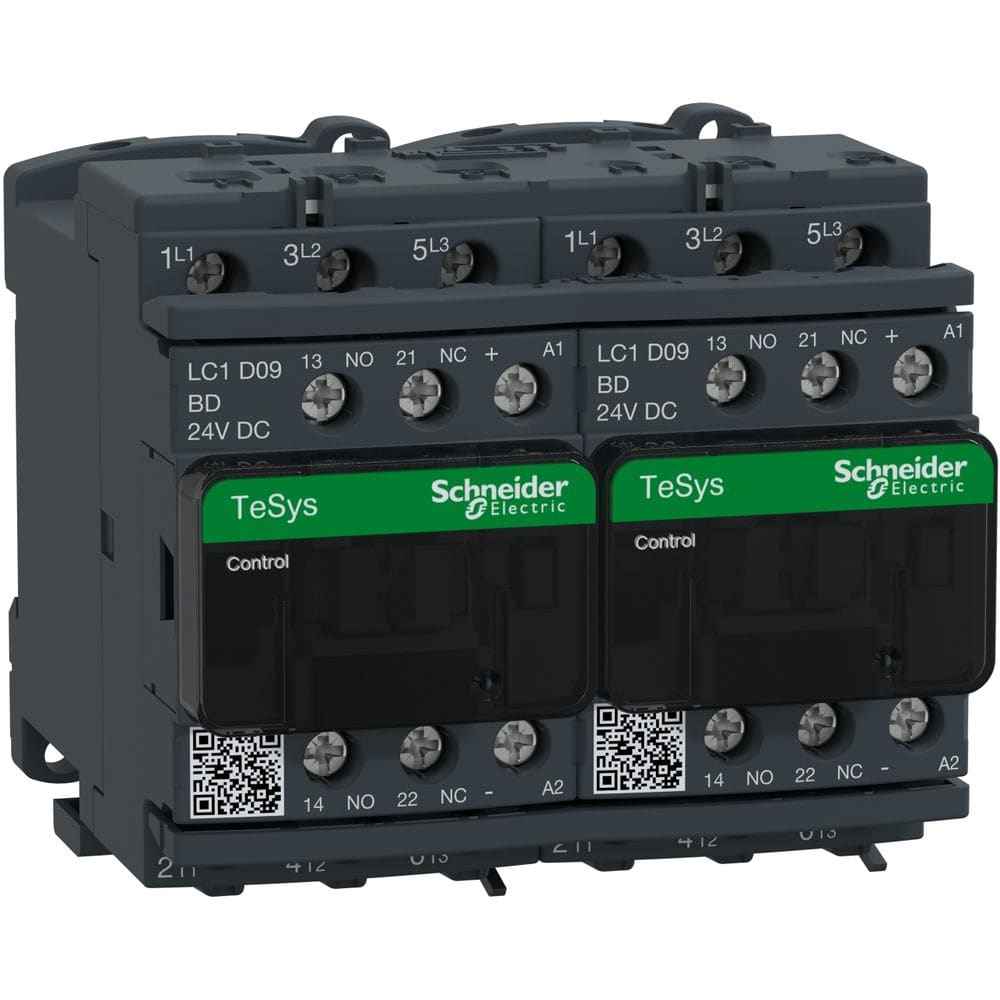 Schneider Automation Omkeercontactor 9A AC-3 - 3P 1NO 1NC - 24V DC LC2D09BD