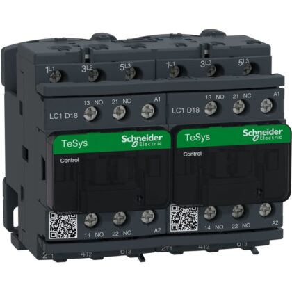 Schneider Automation Omkeercontactor 18A AC-3 - 3P 1NO 1NC - 230V AC 50...60Hz LC2D18P7