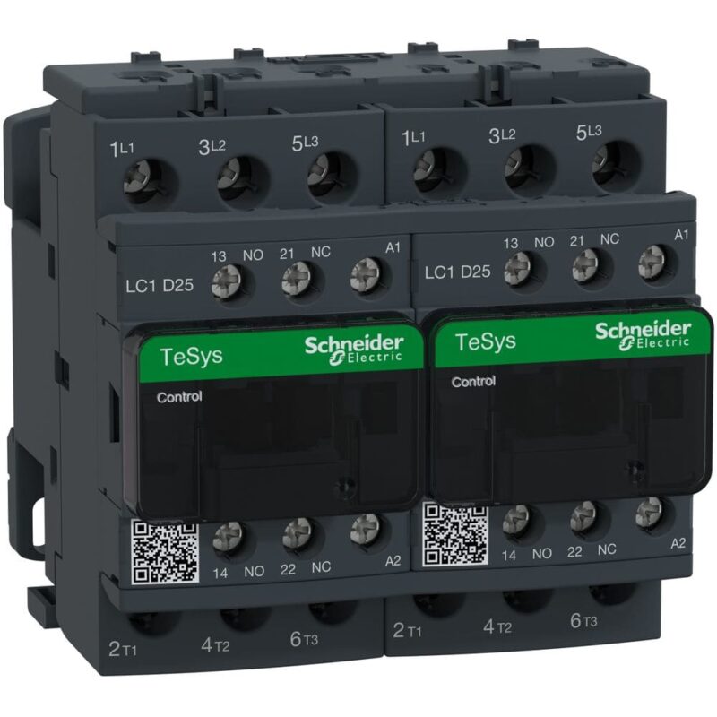 Schneider Automation Omkeercontactor 25A AC-3 - 3P 1NO 1NC - 230V AC 50...60Hz LC2D25P7
