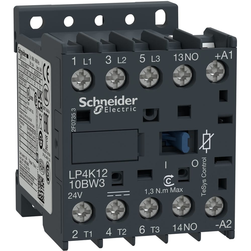Schneider Automation contactor TeSys LP4-K - 3P - AC-3 440 V 12 A - 24 V DC spoel LP4K1210BW3