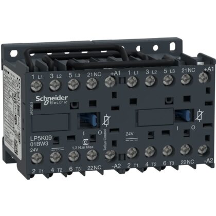Schneider Automation Omkeercontactor 9A AC-3 - 3P 1NC - 24V DC LP5K0901BW3