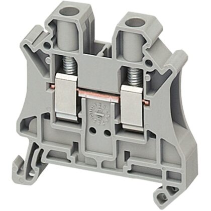 Schneider Automation Linergy doorgaand klemmenblok - 6mm² 41A enkel niveau 1x1 schroef - grijs NSYTRV62