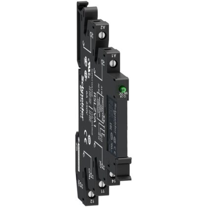 Schneider Automation slim relais gemont. op schroefstopcontact met LED en beveiligingscircuit