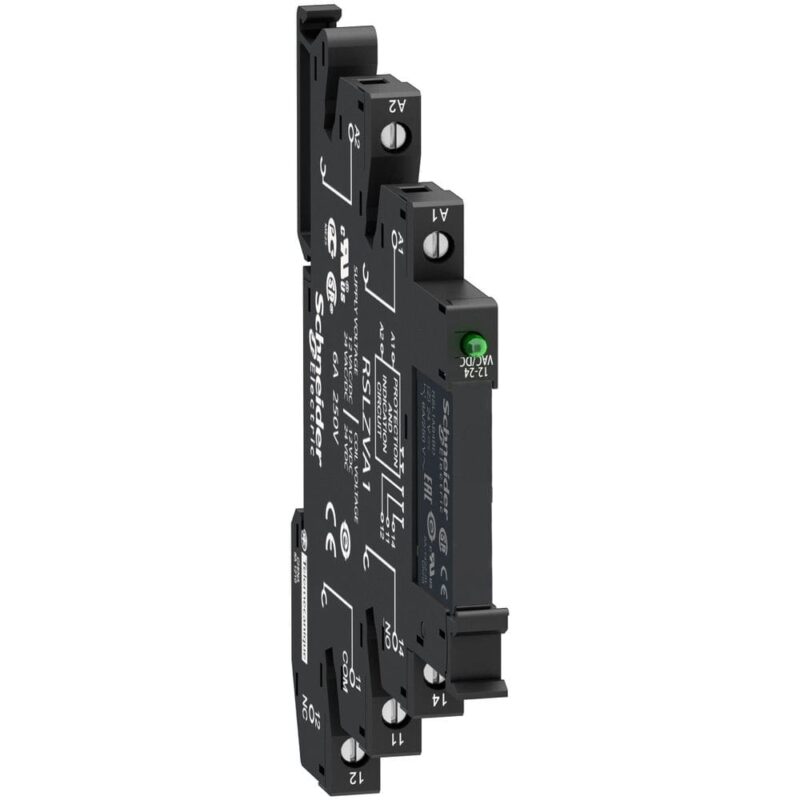 Schneider Automation slim relais gemont. op schroefstopcontact met LED en beveiligingscircuit