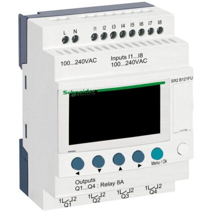 Schneider Automation Zelio Logic compact smart relay - 12 I/O - 100..240 V AC - klok - display SR2B121FU