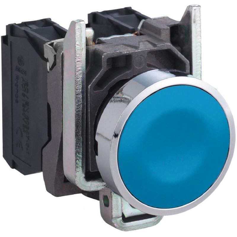 Schneider Automation Drukknop blauw Ø22 - impulscontact verzonken - 1NO XB4BA61