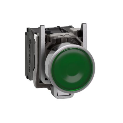 Schneider Automation Verlichte drukknop groen Ø22 - impulscontact verzonken - 240V - 1NC + 1NO XB4BW33M5