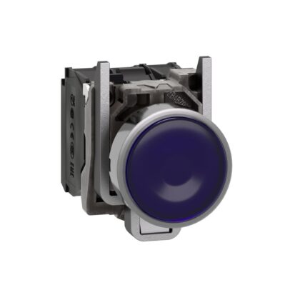 Schneider Automation Verlichte drukknop blauw Ø22 - impulscontact verzonken - 240V - 1NC + 1NO XB4BW36M5