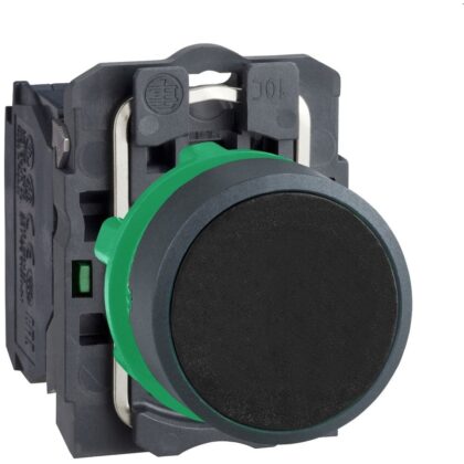 Schneider Automation drukknop zwart Ø 22 - impulscontact  verzonken  - 1 NO XB5AA21