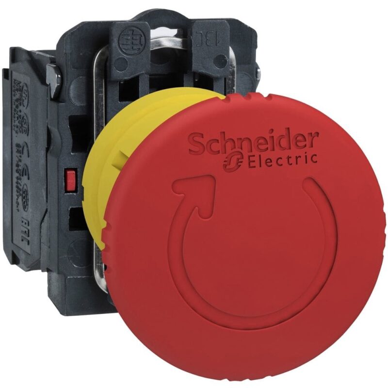 Schneider Automation noodstop rood Ø40 uitschakeldrukknop Ø22 draaien om te ontgrendelen 1NC XB5AS8442