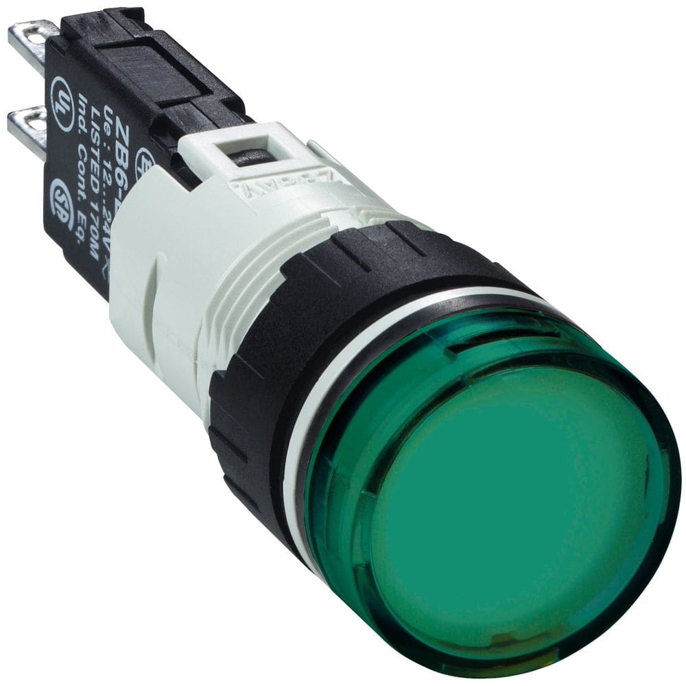 Schneider Automation controlelamp rond Ø16 - IP 65 - groen - ingebouwde LED - 24 V - kabelschoen XB6AV3BB