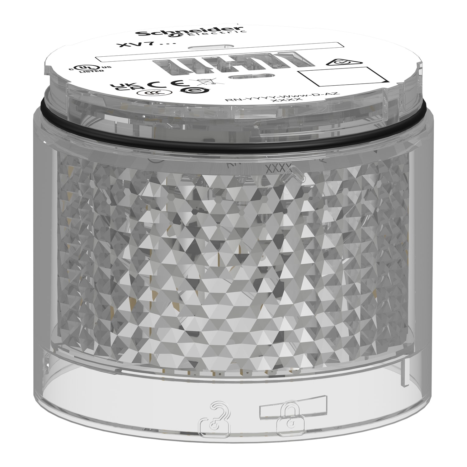 Schneider Automation Harmony XVB7 - Modulair - lichtmodule - wit -Ø 70mm - knipperlicht - lens XVB7C57
