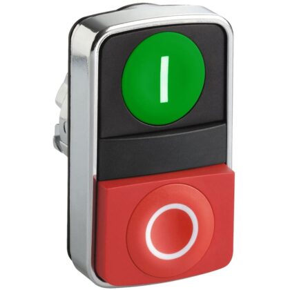 Schneider Automation groene verzonken/rode uitstekende dubbele drukknop Ø22 - met markering ZB4BL7341